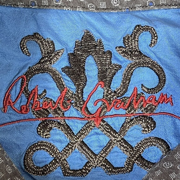 Robert Graham Shirt Mens Extra Large Brown Blue Long Sleeve Button Up Adult - Picture 7 of 11